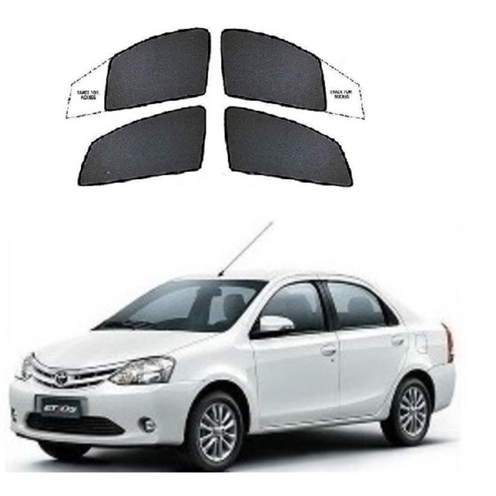 Premium  Fix type SunShade Curtain For Etios  - Black